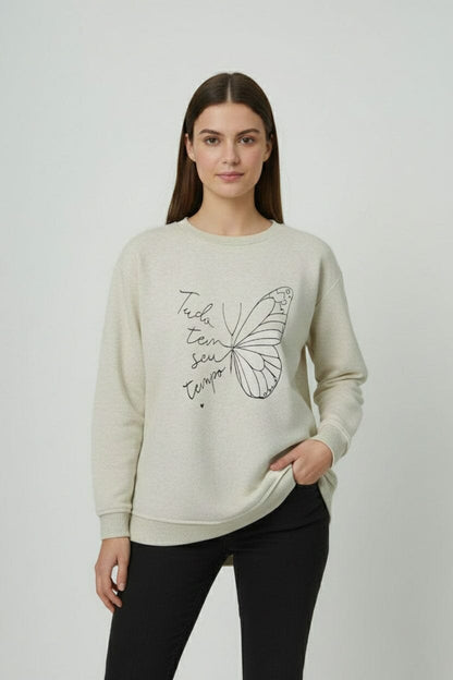 L.A.T Women's Butterfly High Low Hem Sweatshirt