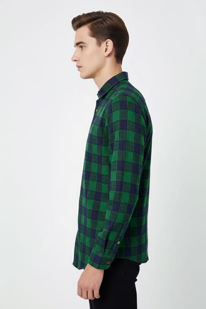 Scanners Men's Plaid Check Casual Shirt