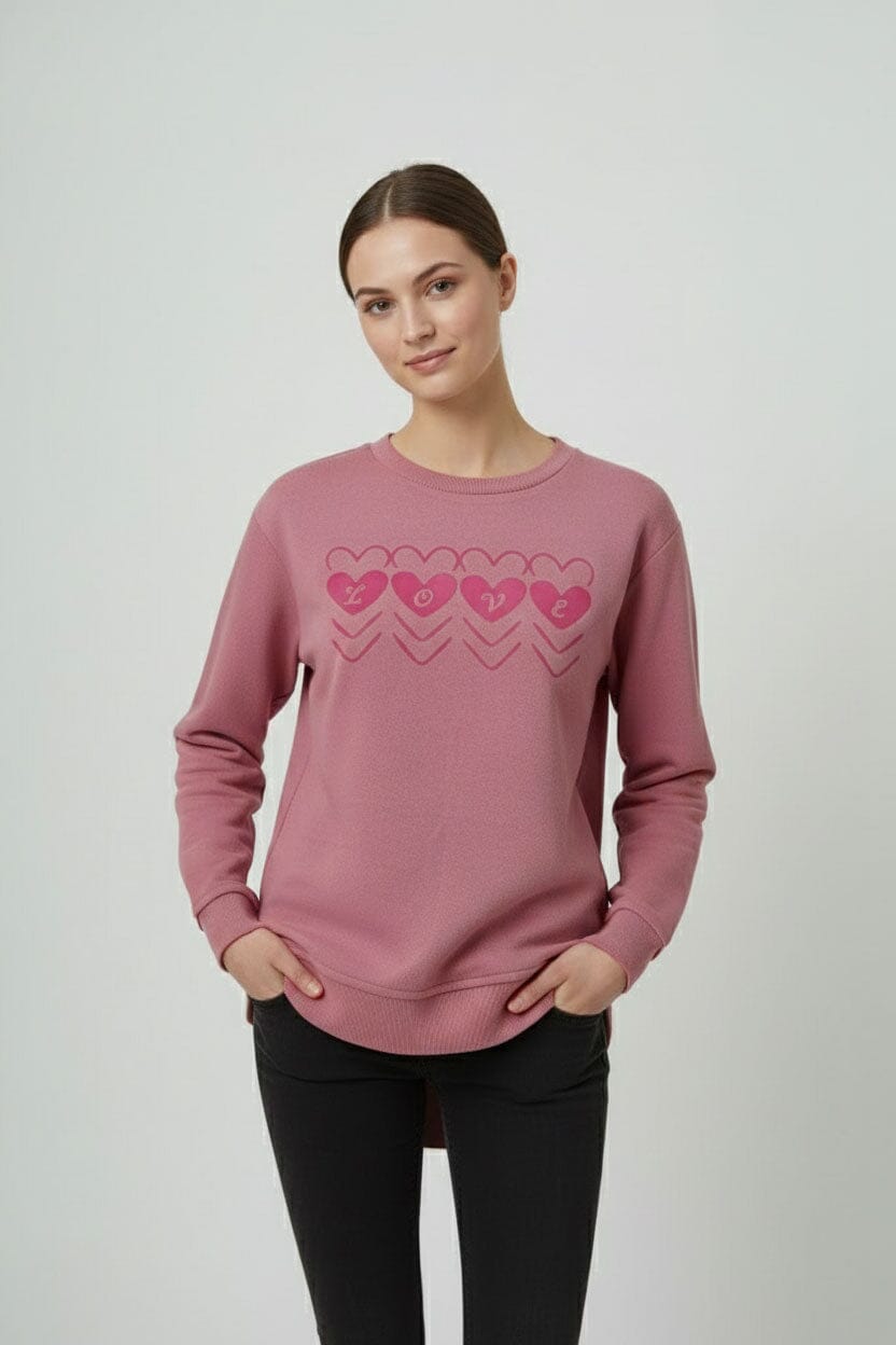 L.A.T Women's Love High Low Hem Sweatshirt