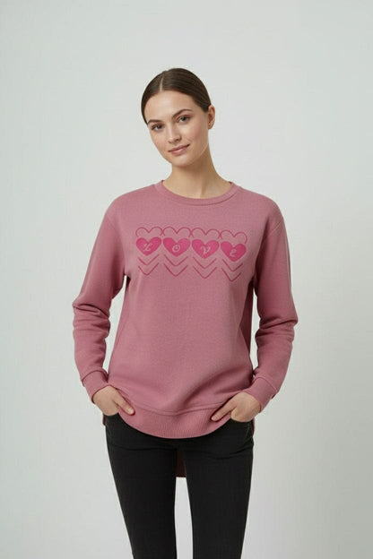 L.A.T Women's Love High Low Hem Sweatshirt