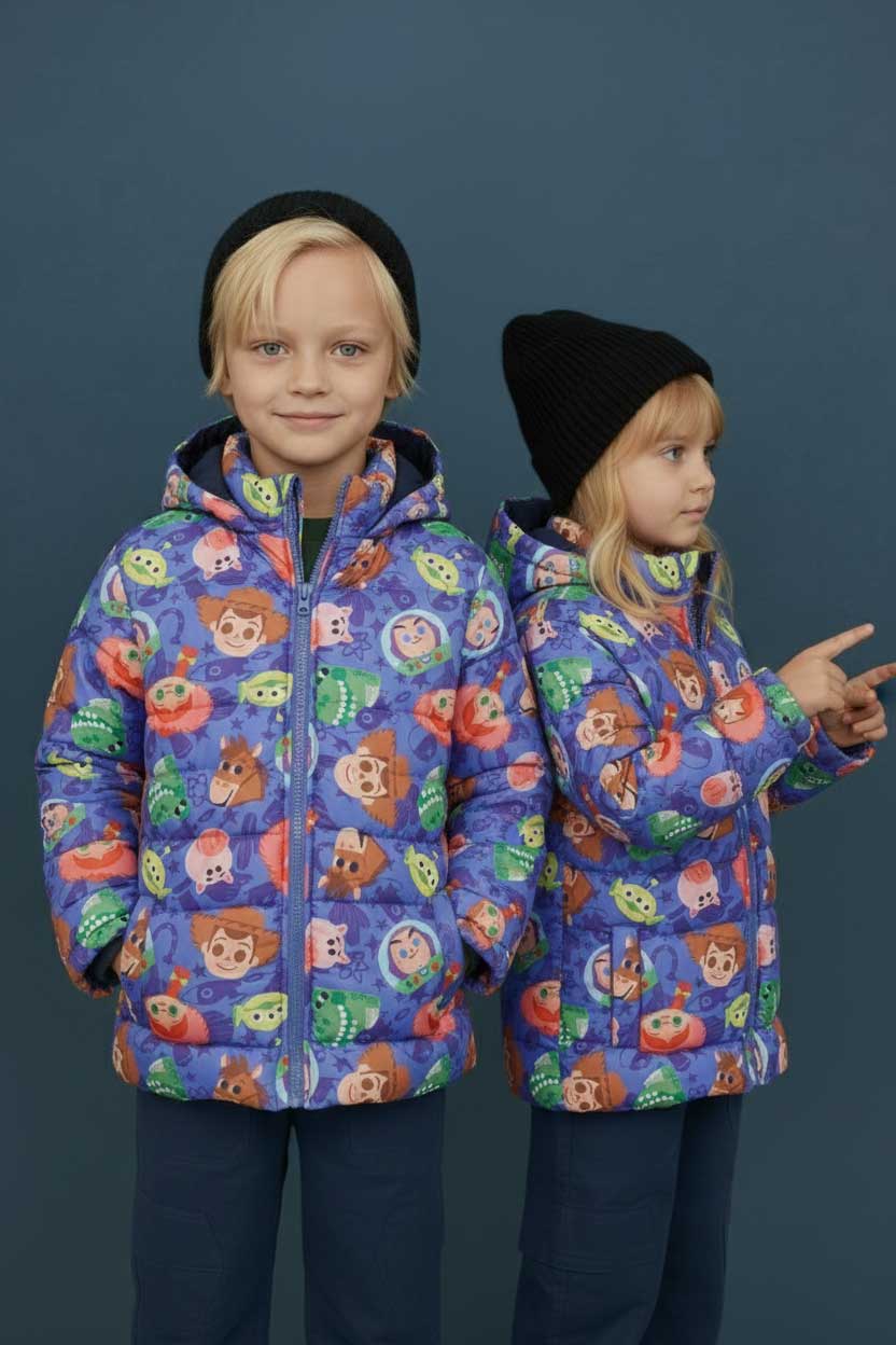 Olive Outfits Kid's Premium Hooded Puffer Jacket