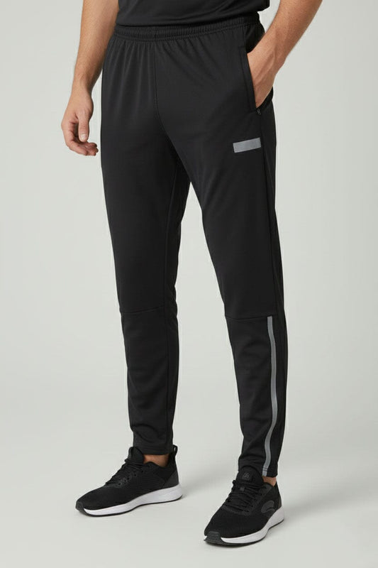 Men's Ankle Striped Reflective Patch Activewear Trouser