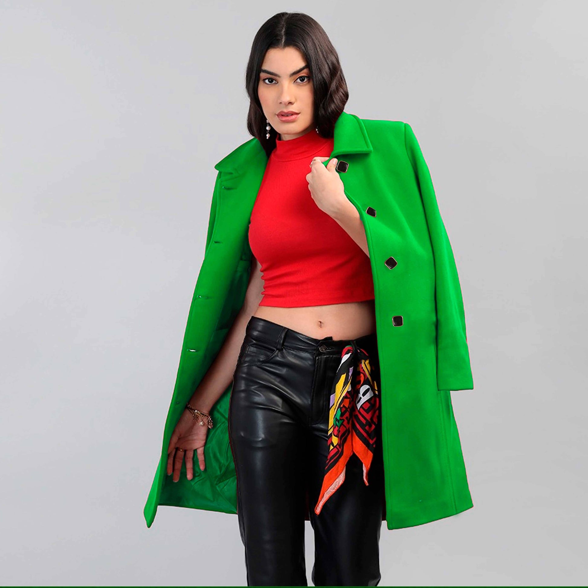 Classic Fashion Women's Winter Moroto Outwear Long Coat Women's Jacket First Choice Green M 