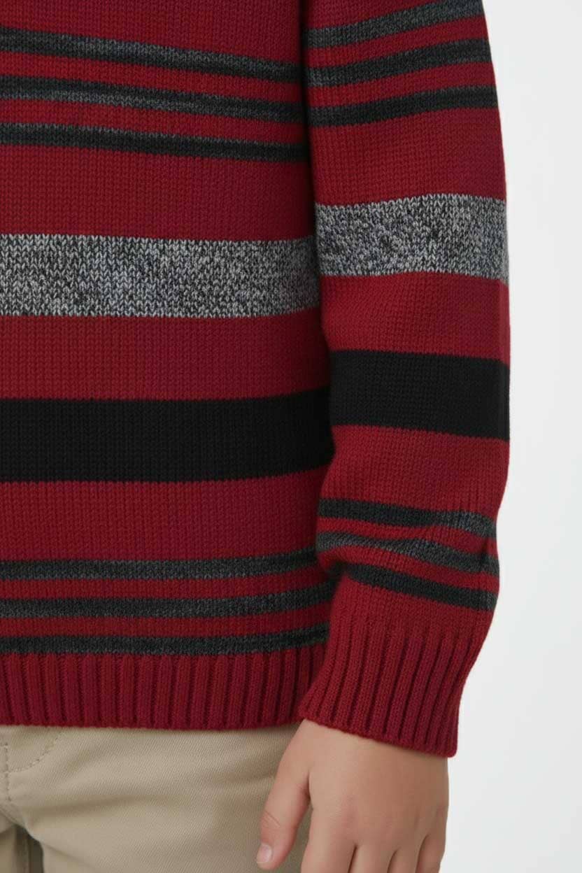 Yes Mom Boy's Quarter Zipper Knitted Sweater