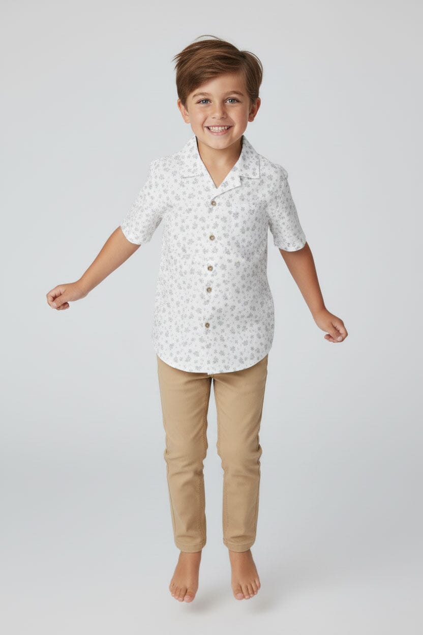Styles Republic Boy's Floral Short Sleeve Casual Shirt