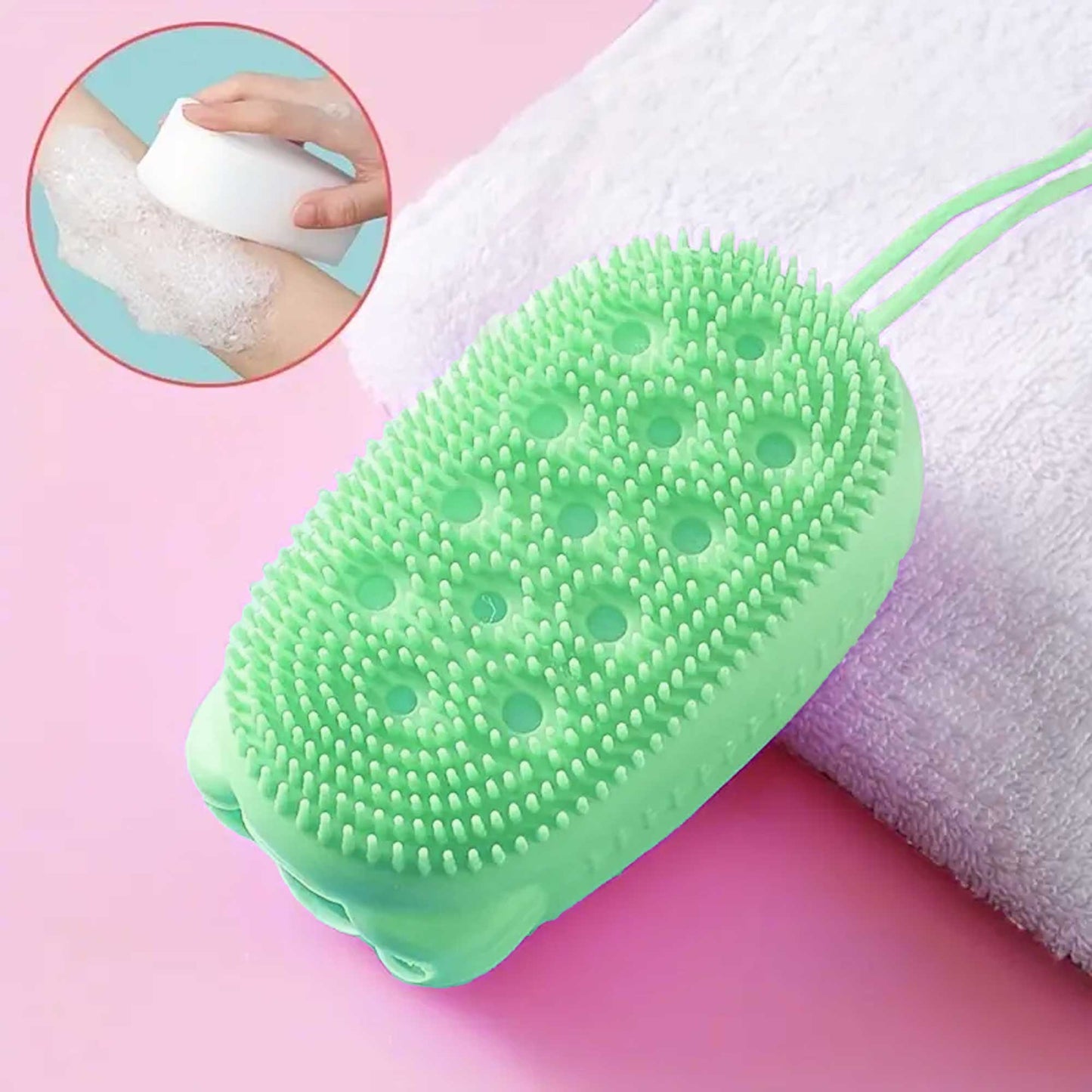 Super Soft Silicon Bubbles Bath Brush Health & Beauty RAM Aqua Green 