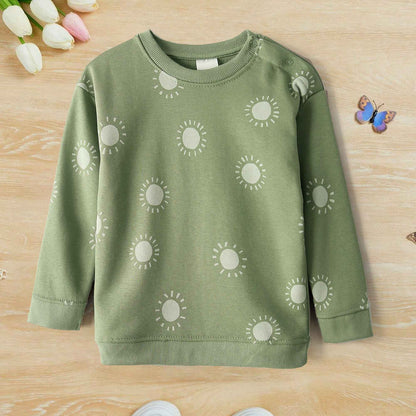 Kid's Sun Shine Printed Terry Sweat Shirt Kid's Sweat Shirt SNR Mint Green 3-6 Months 