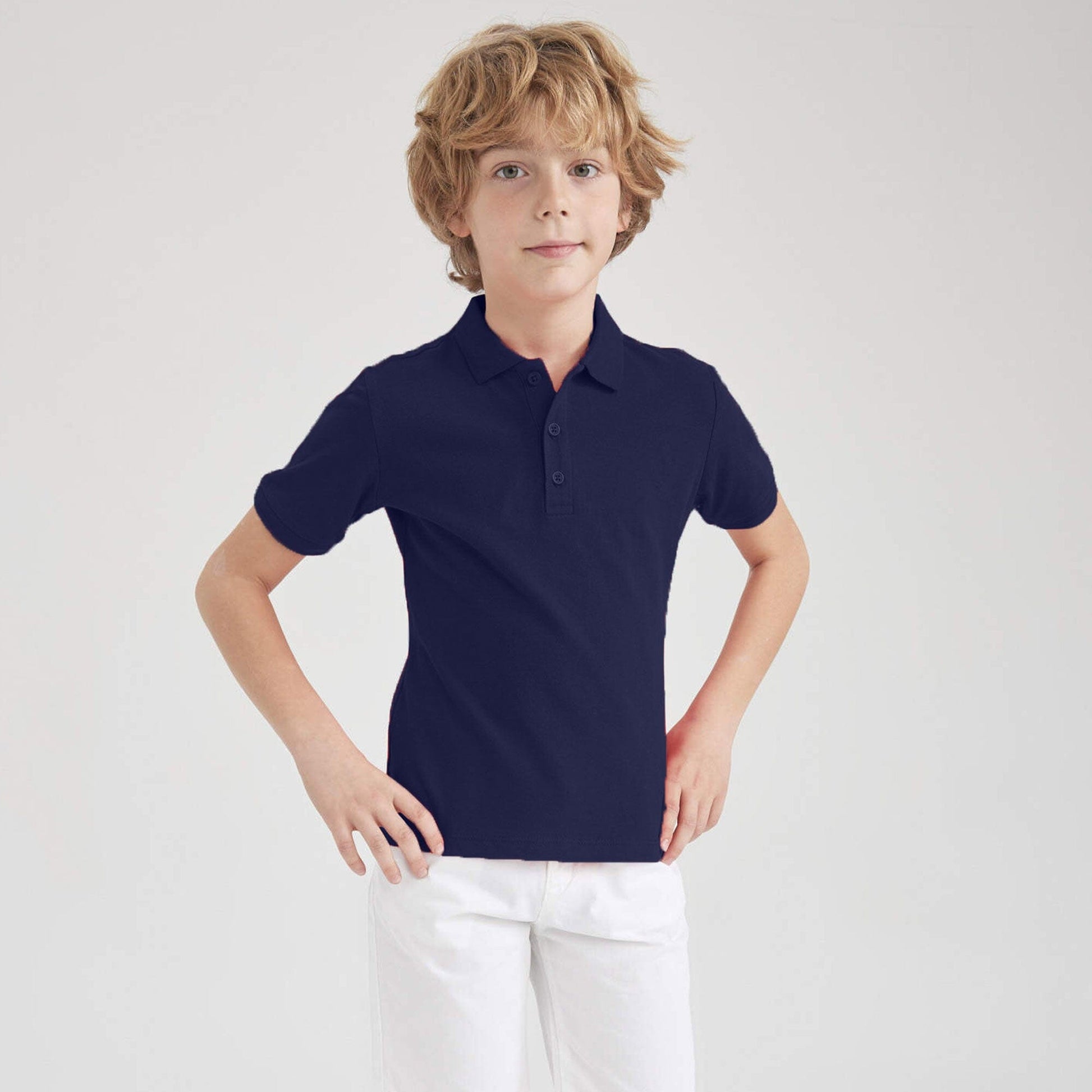 Class Time Boy's Short Sleeve Pique Polo Shirt Navy