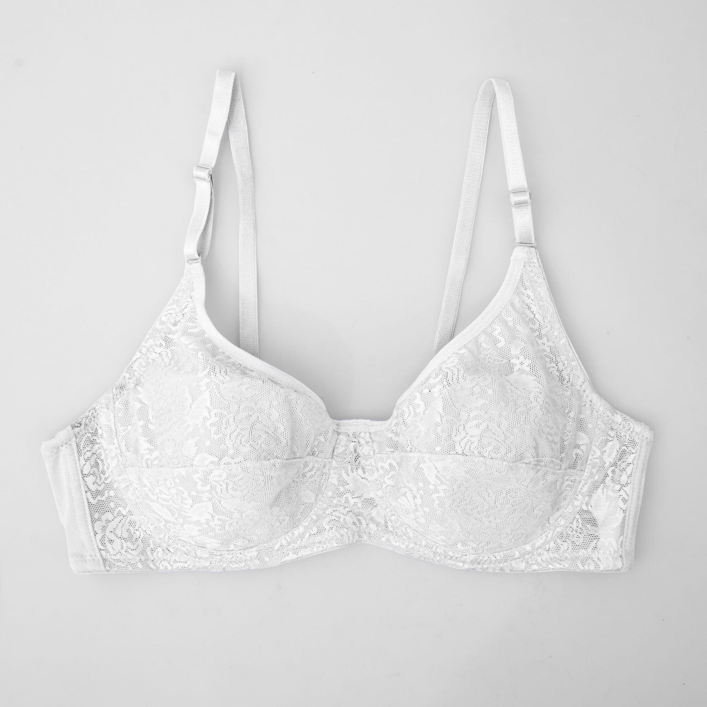 Women's Floral Lace Classic Wired Petite Bra Women's Lingerie SRL White 32 