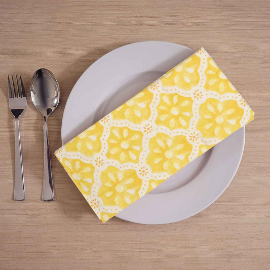 Hermel Towelette Cloth Napkin - Pack of 2 Home Supplies De Artistic Yellow & Grey 