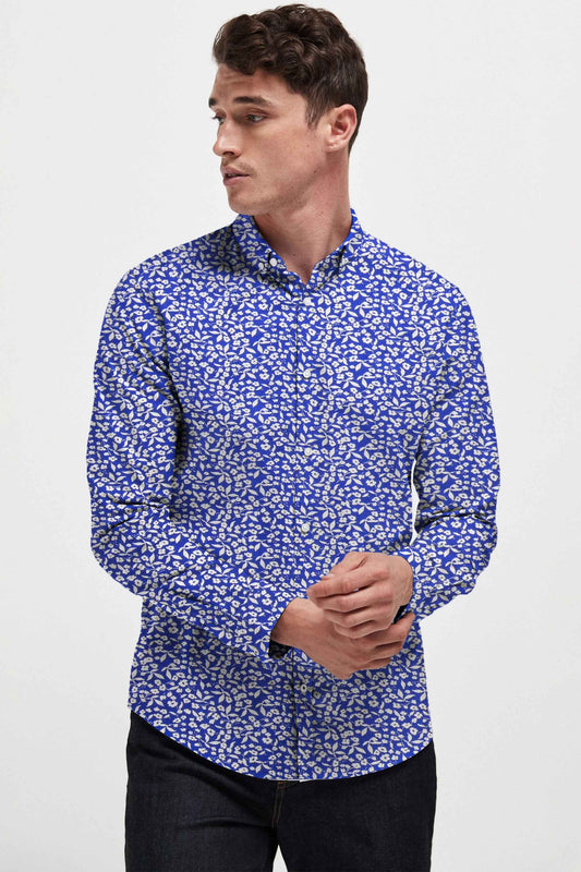 Polo Republica Men's Water Lilly Printed Casual Shirt