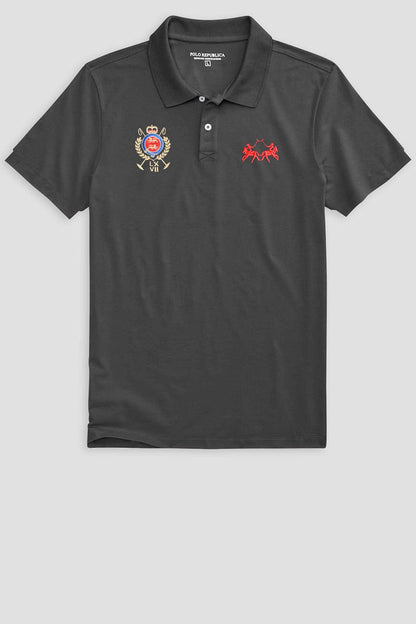 Polo Republica Men's Double Pony & Crest Embroidered Polo Shirt Men's Polo Shirt Polo Republica 