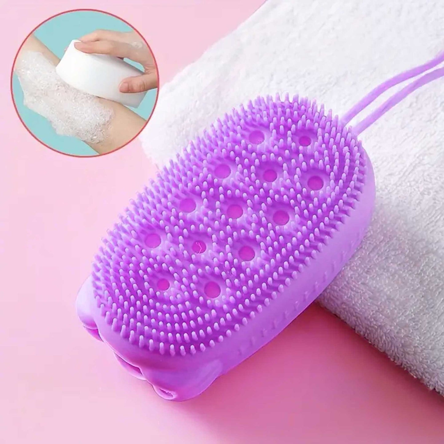 Super Soft Silicon Bubbles Bath Brush Health & Beauty RAM Purple 