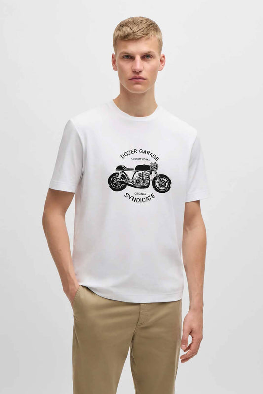 Polo Republica Men's Dozer Garage Printed Crew Neck Tee Shirt