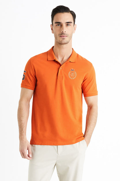 Polo Republica Men's Lion Crest & 5 Embroidered Short Sleeve Polo Shirt