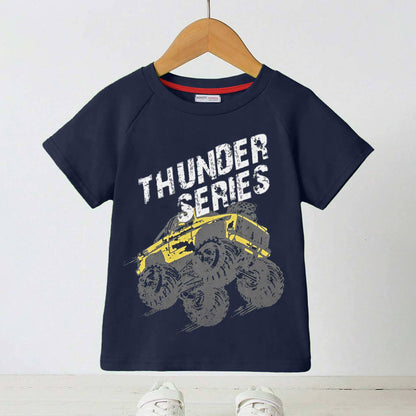 Minoti Kid's Thunder Jeep Printed Tee Shirt Boy's Tee Shirt SZK Navy 3-6 Months 