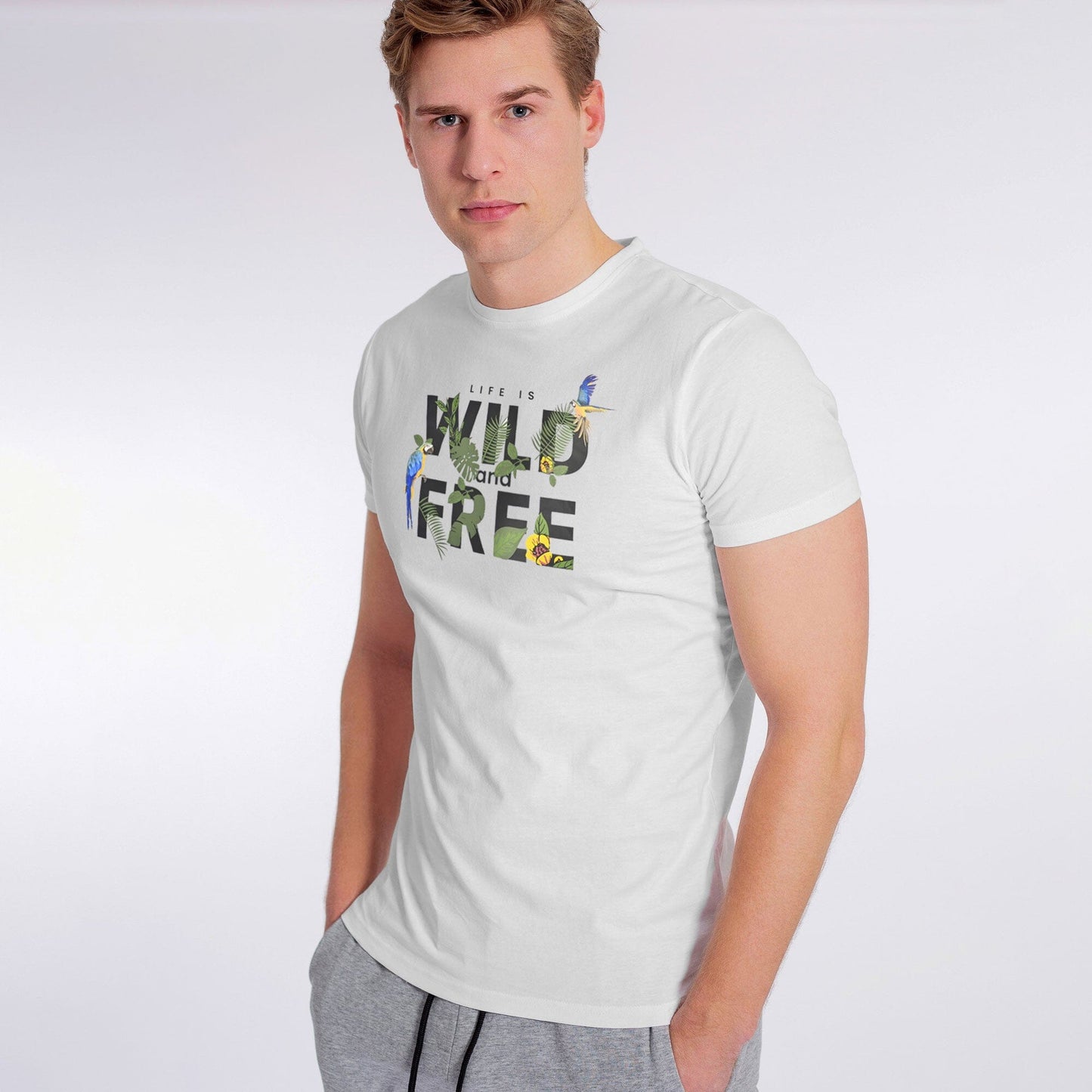 Polo Republica Men's Wild & Fire Printed Crew Neck Tee Shirt
