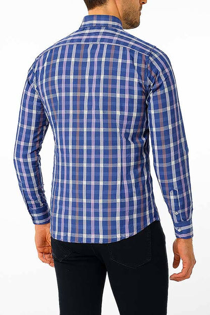 Eternity Men's Slim Fit Checkered Casual Shirt