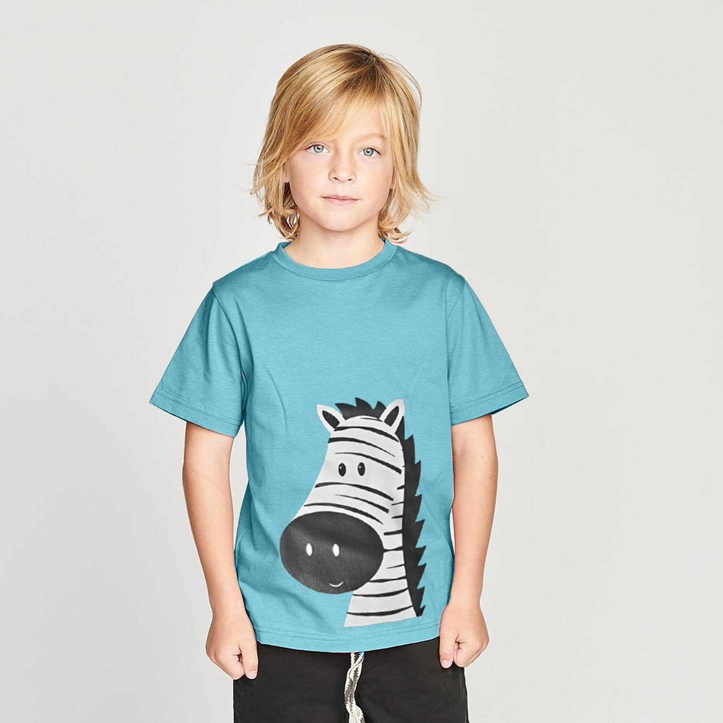 Polo Republica Boy's Zebra Printed Tee Shirt Boy's Tee Shirt Polo Republica Aqua Blue 3-4 Years 