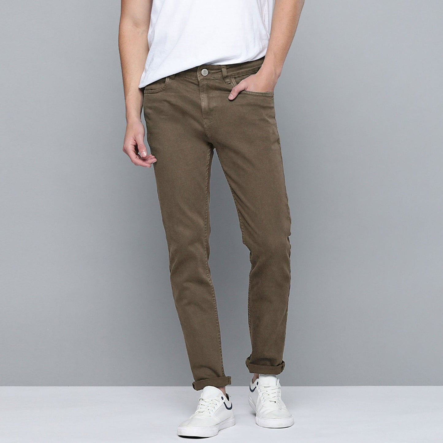 Cut Label Men's Slim Fit Chino Pants Men's Chino First Choice Brown 28 30