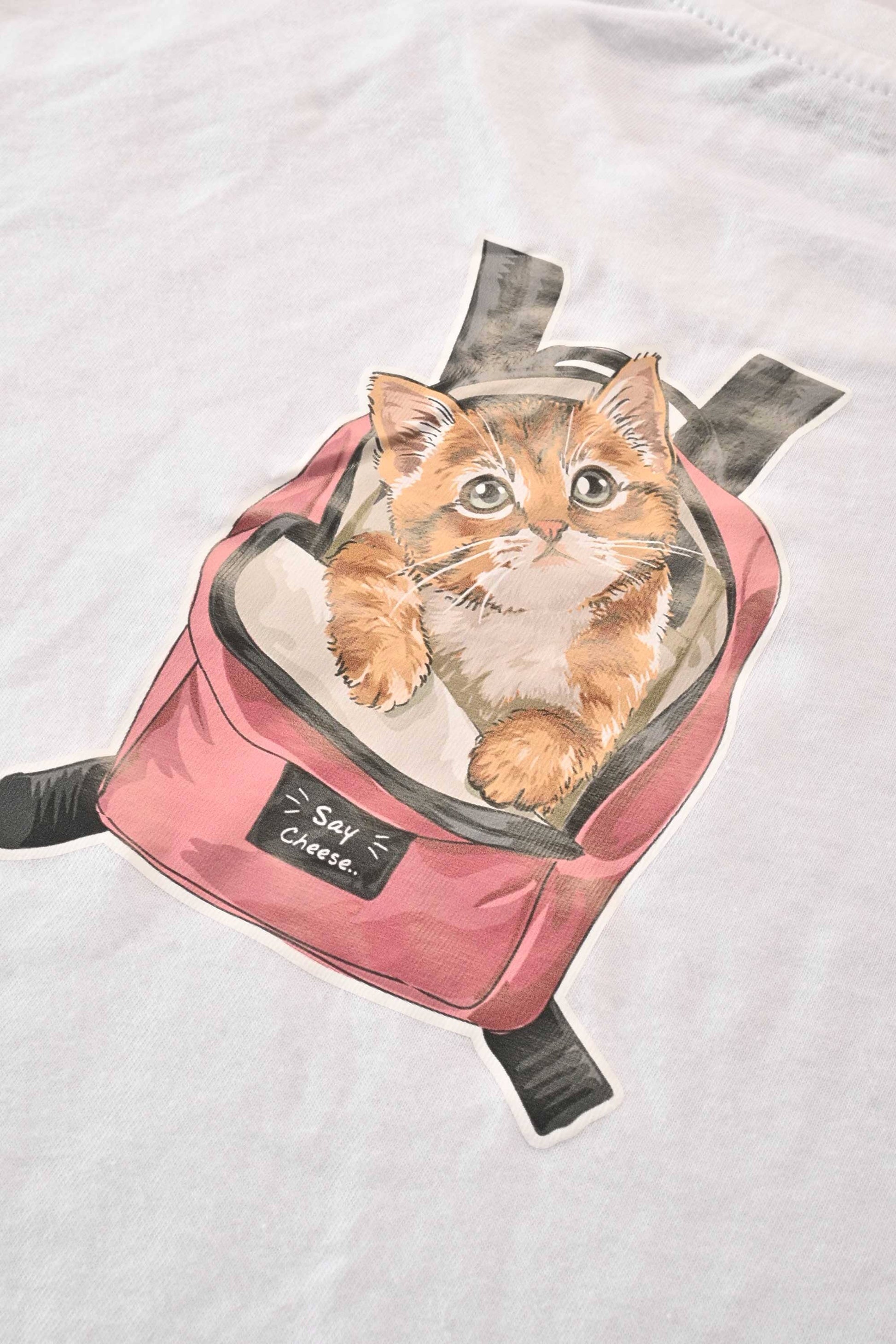 Polo Republica Boy's Say Cheese Cat Printed Tee Shirt