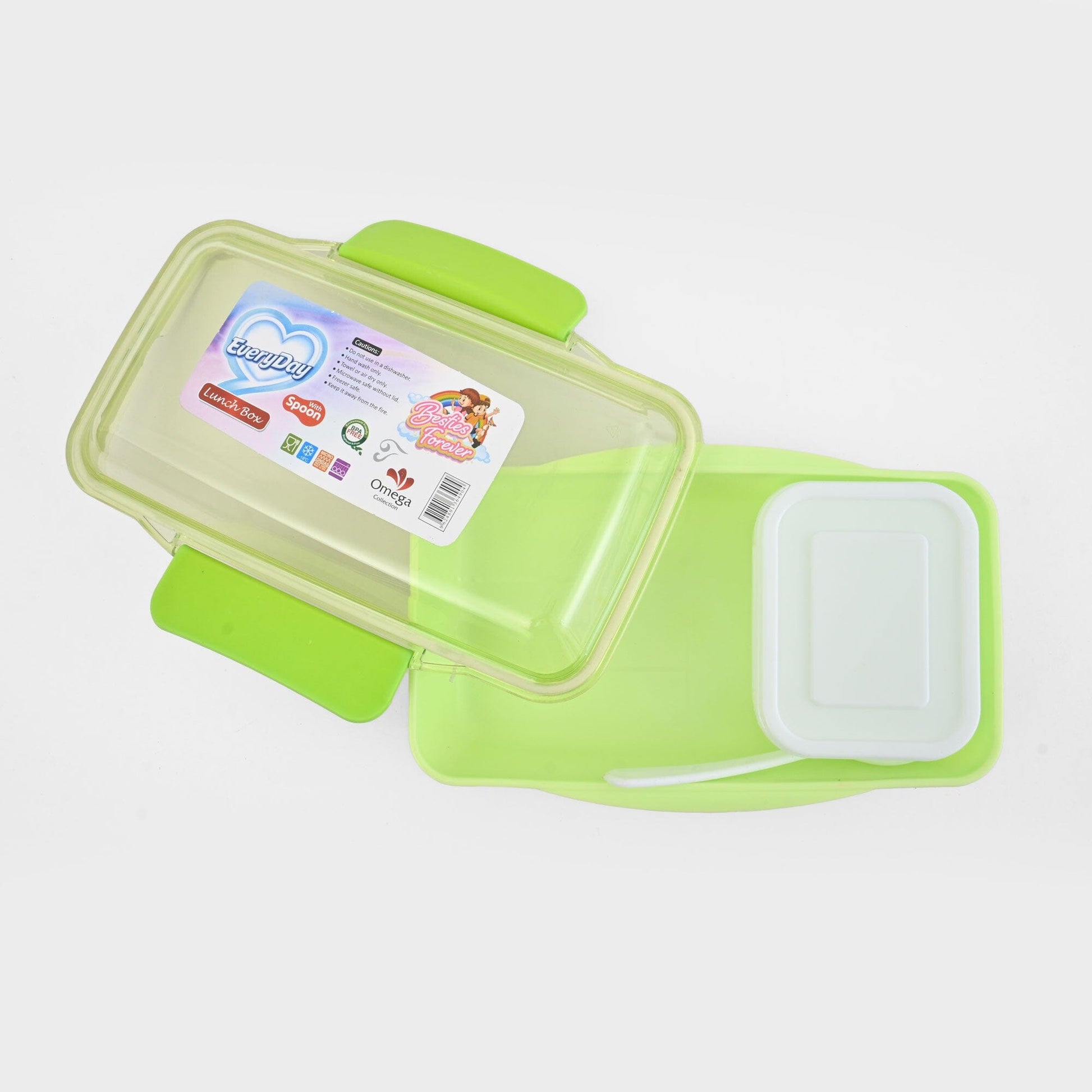 Everyday Kid's Besties Forever Lunch Box With Removable Sticker Crockery RAM Parrot 