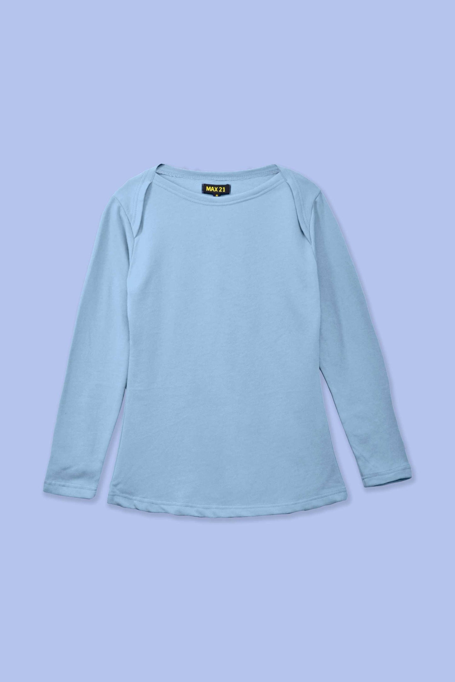 Max 21 Women’s Stylish Long Sleeves Sweat Shirt Women's Casual Shirt SZK Turquoise S 