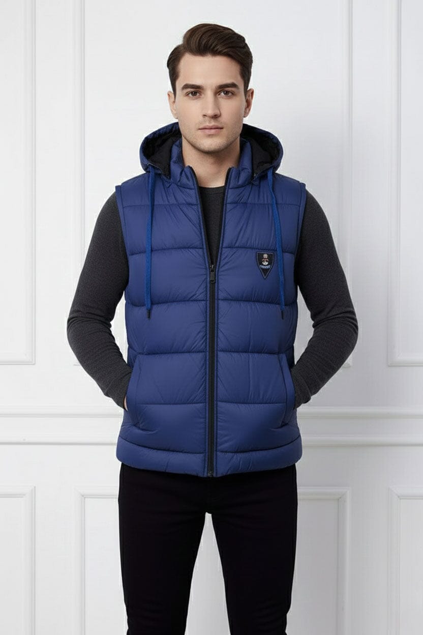 Men's Anchor Detachable Hood Puffer Gilet
