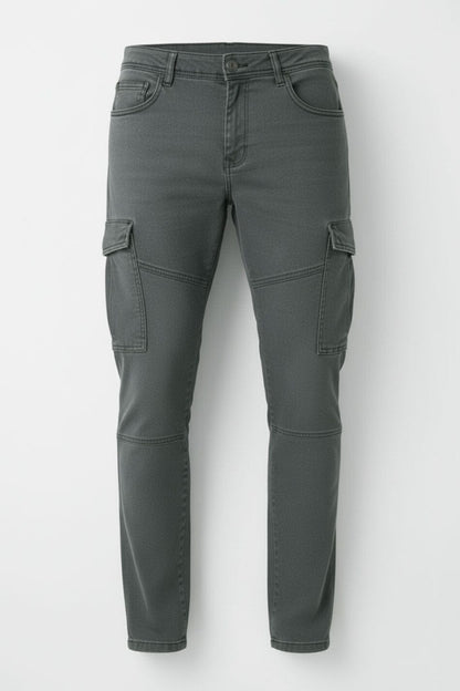 D&Co Men's Slim Fit Premium Cargo Denim