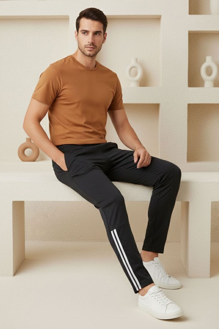 Men's Ankle Dual-Striped Activewear Trousers