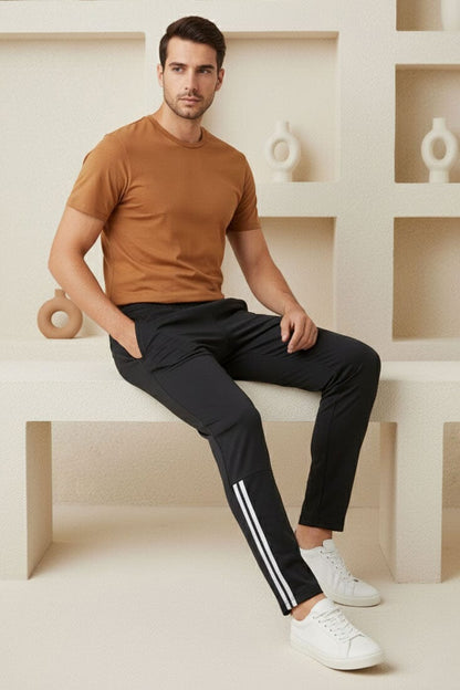 Men's Ankle Dual-Striped Activewear Trousers