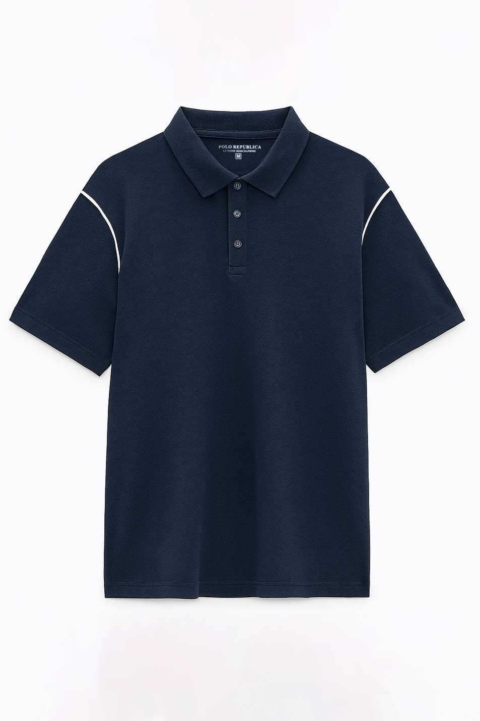Polo Republica Men's Contrast Piping Oversized Minor Fault Polo Shirt