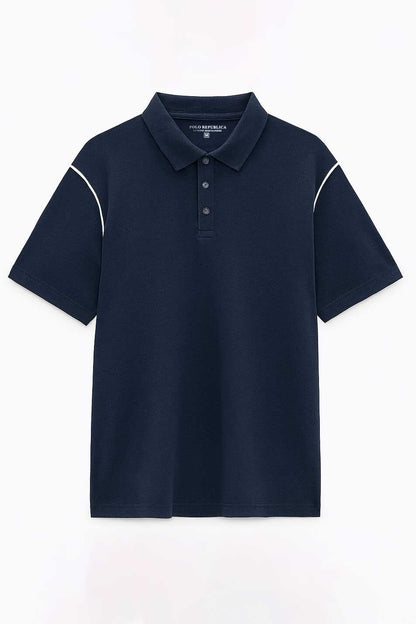 Polo Republica Men's Contrast Piping Oversized Minor Fault Polo Shirt