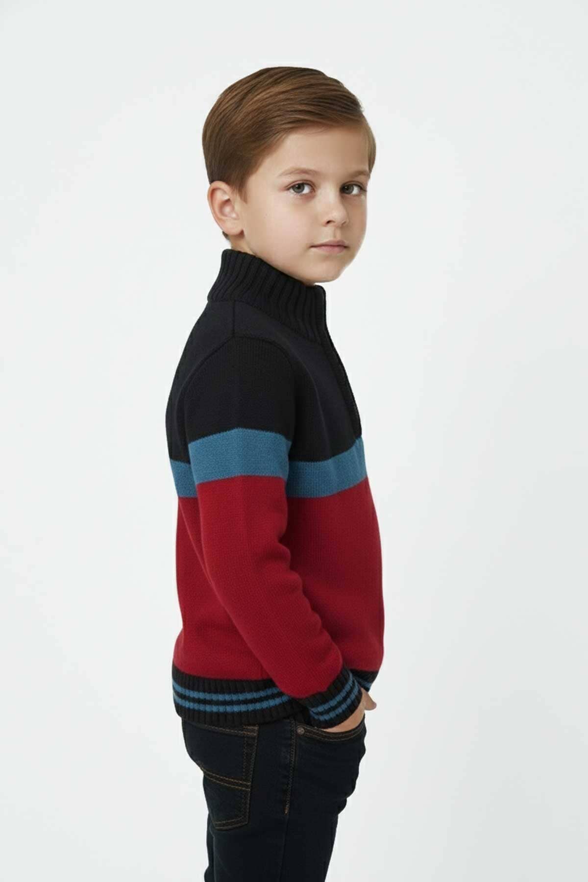 Yes Mom Boy's Broome Quarter Zipper Knitted Sweater