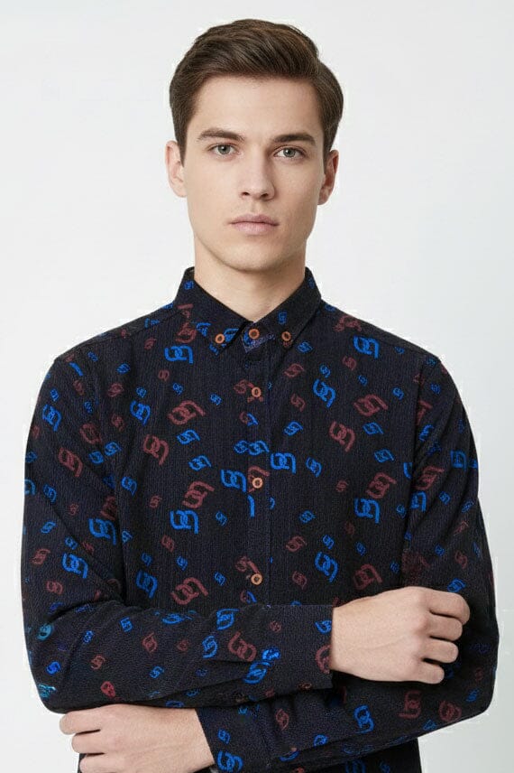 Scanners Men's Printed Casual Shirt