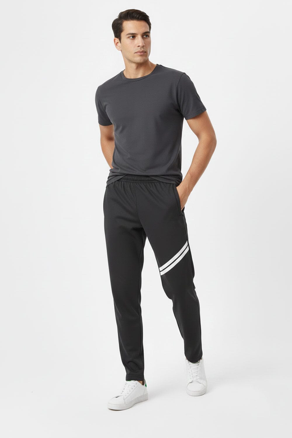 Men's Diagonal Striped Activewear Trouser