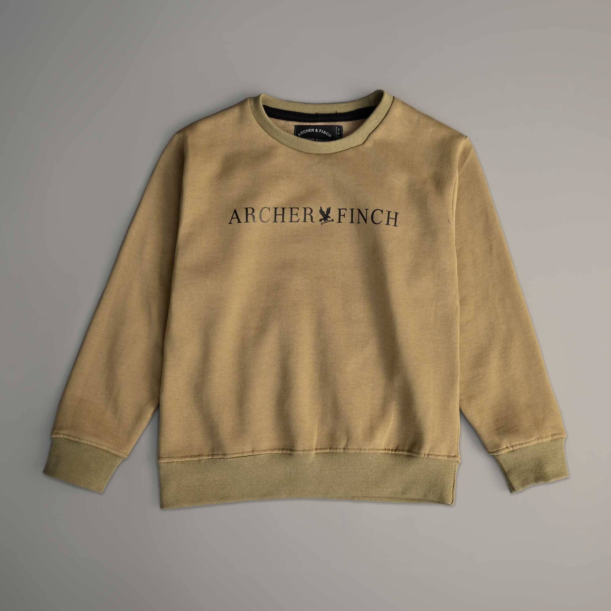 A&F Boy's Archer & Finch Printed Fleece Sweat Shirt Boy's Sweat Shirt LFS Dark Olive 3-4 Years 