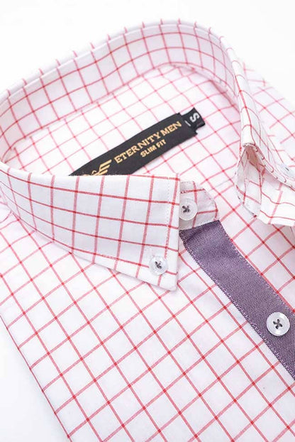 Eternity Men's Slim Fit Graph Check Casual Shirt