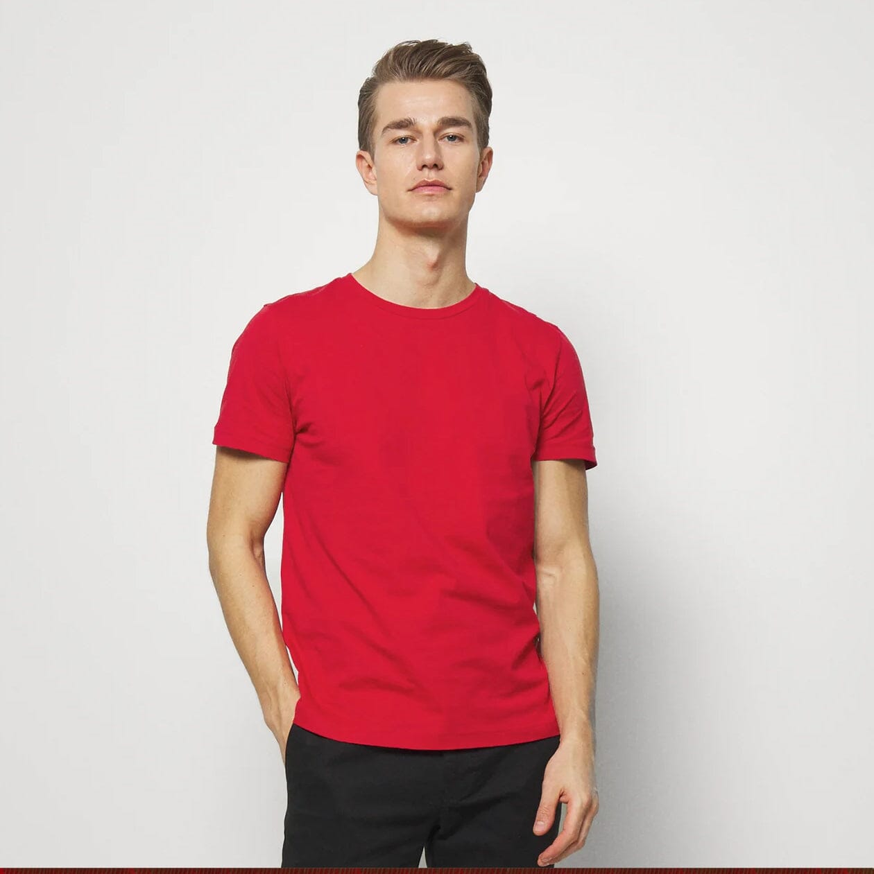 Lower East Men's Short-Sleeve Tee - 100% BCI Combed Cotton Perfection Men's Tee Shirt Image Red S 