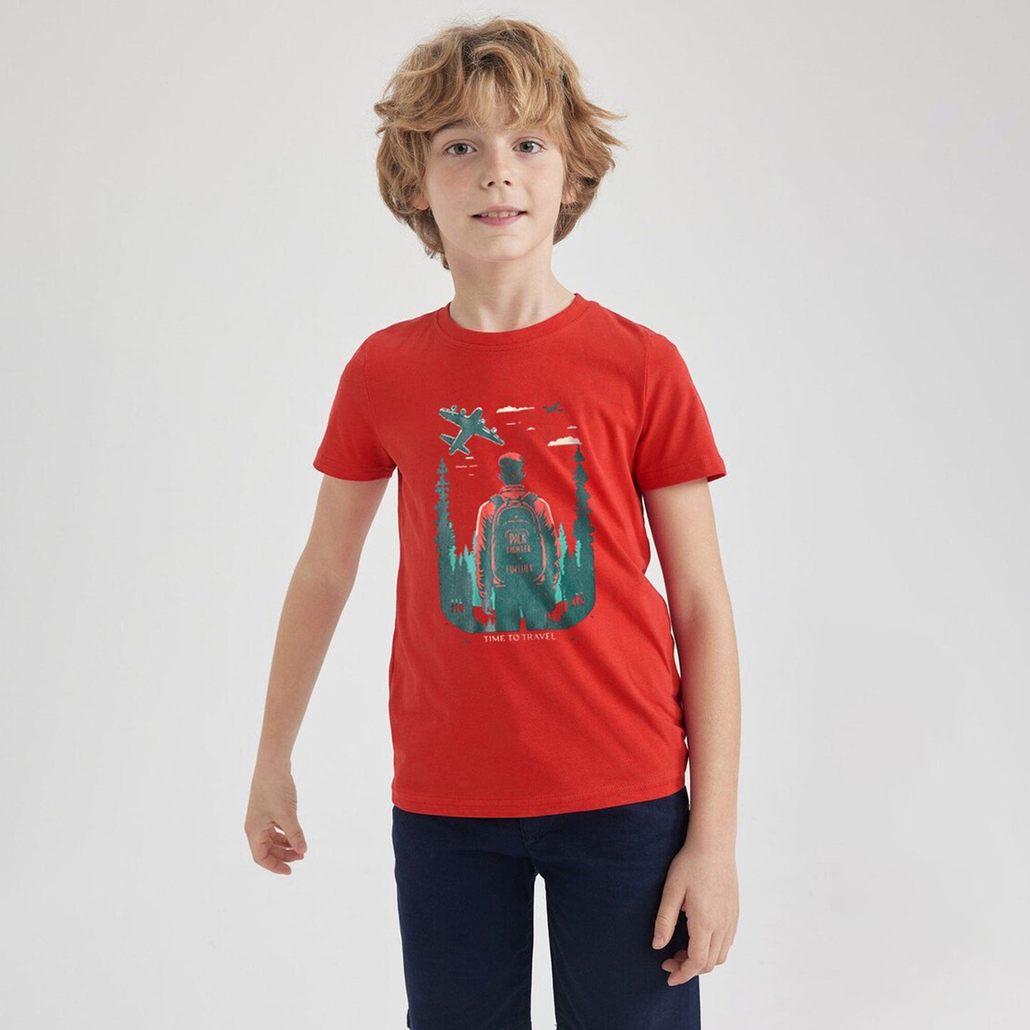 Polo Republica Boy's Time To Travel Printed Tee Shirt Boy's Tee Shirt Polo Republica Red 1-2 Years 