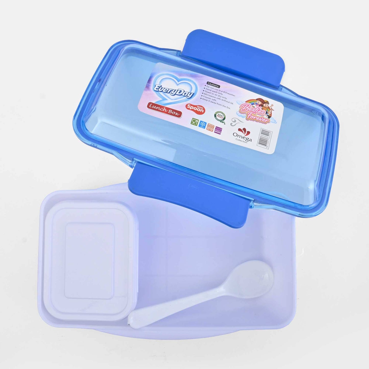 Everyday Kid's Besties Forever Lunch Box With Removable Sticker Crockery RAM Sky Blue 