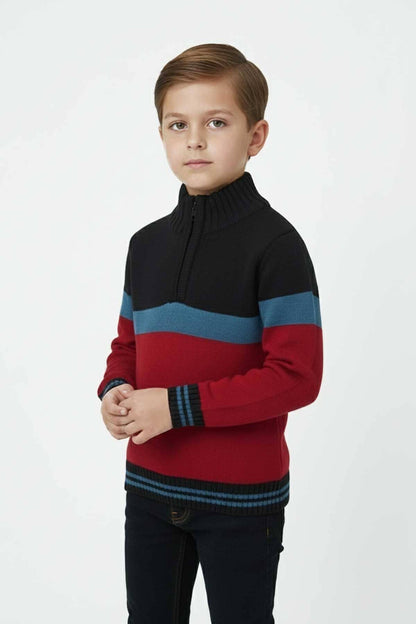 Yes Mom Boy's Broome Quarter Zipper Knitted Sweater