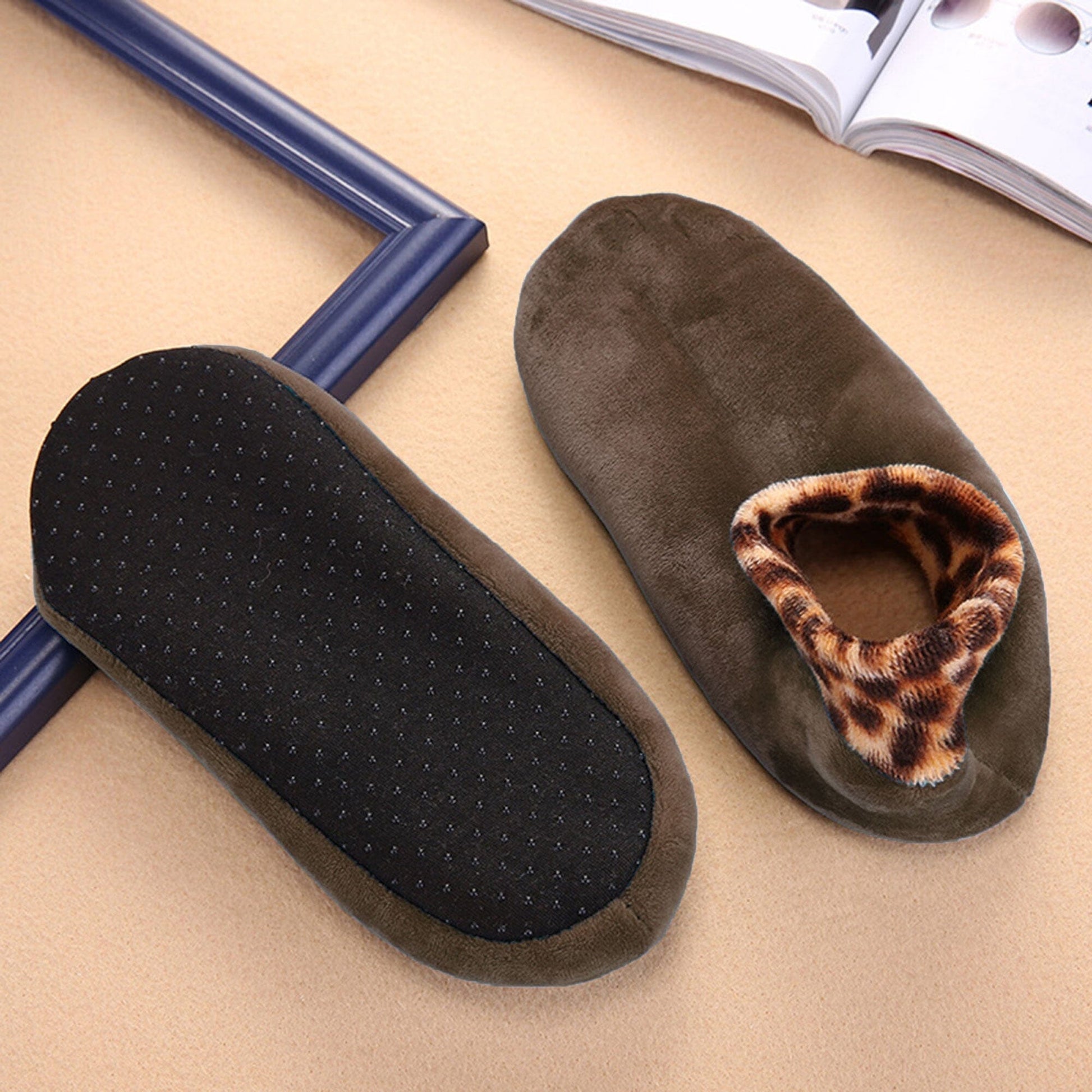 Raifun Women's Cushioned Anklet Velvet Socks Socks SRL Brown EUR 35-40 
