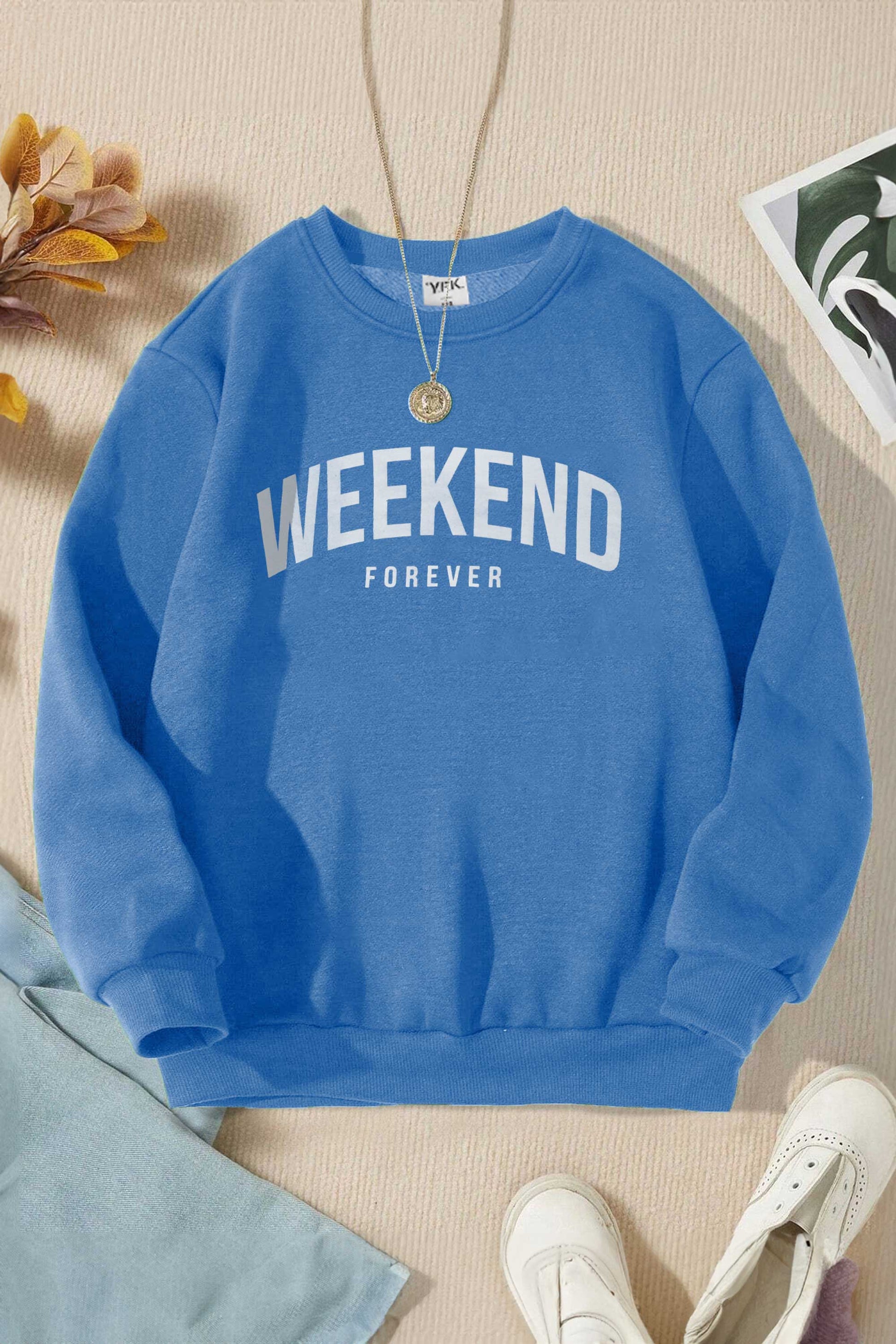 YFK Kid's Weekend Forever Printed Terry Sweat Shirt Kid's Sweat Shirt Minhas Garments 