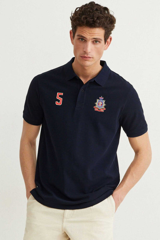 Polo Republica Men's Crest & 5 Embroidered Short Sleeve Polo Shirt Men's Polo Shirt Polo Republica 