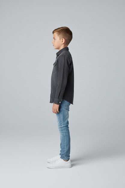 Styles Republic Boy's Accent Denim Casual Shirt
