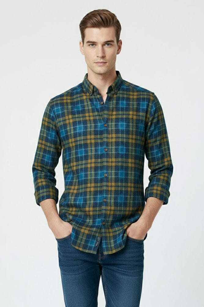 Scanners Men's Plaid Casual Shirt