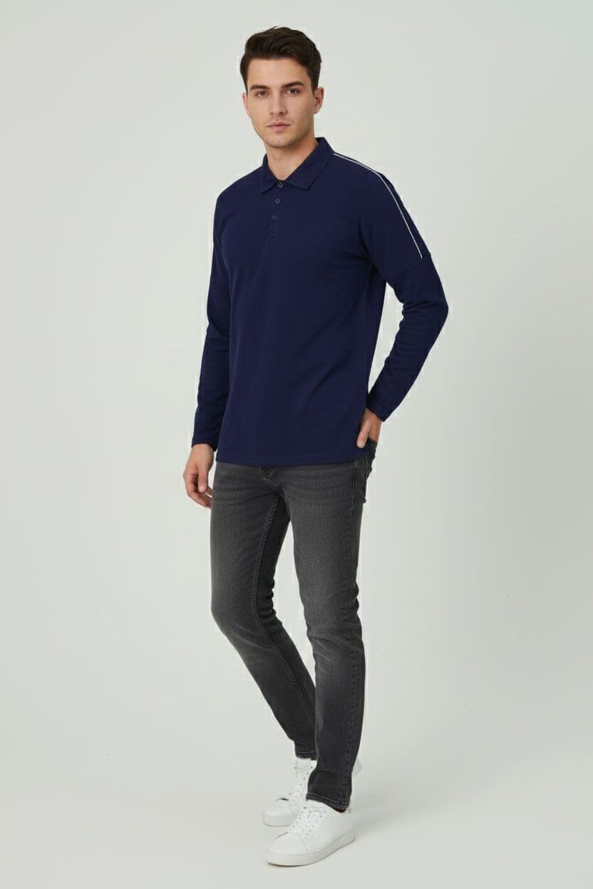 Men's Shoulder Piping Polo Shirt