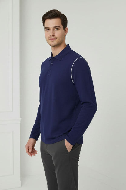 Men's Contrast Piping Polo Shirt