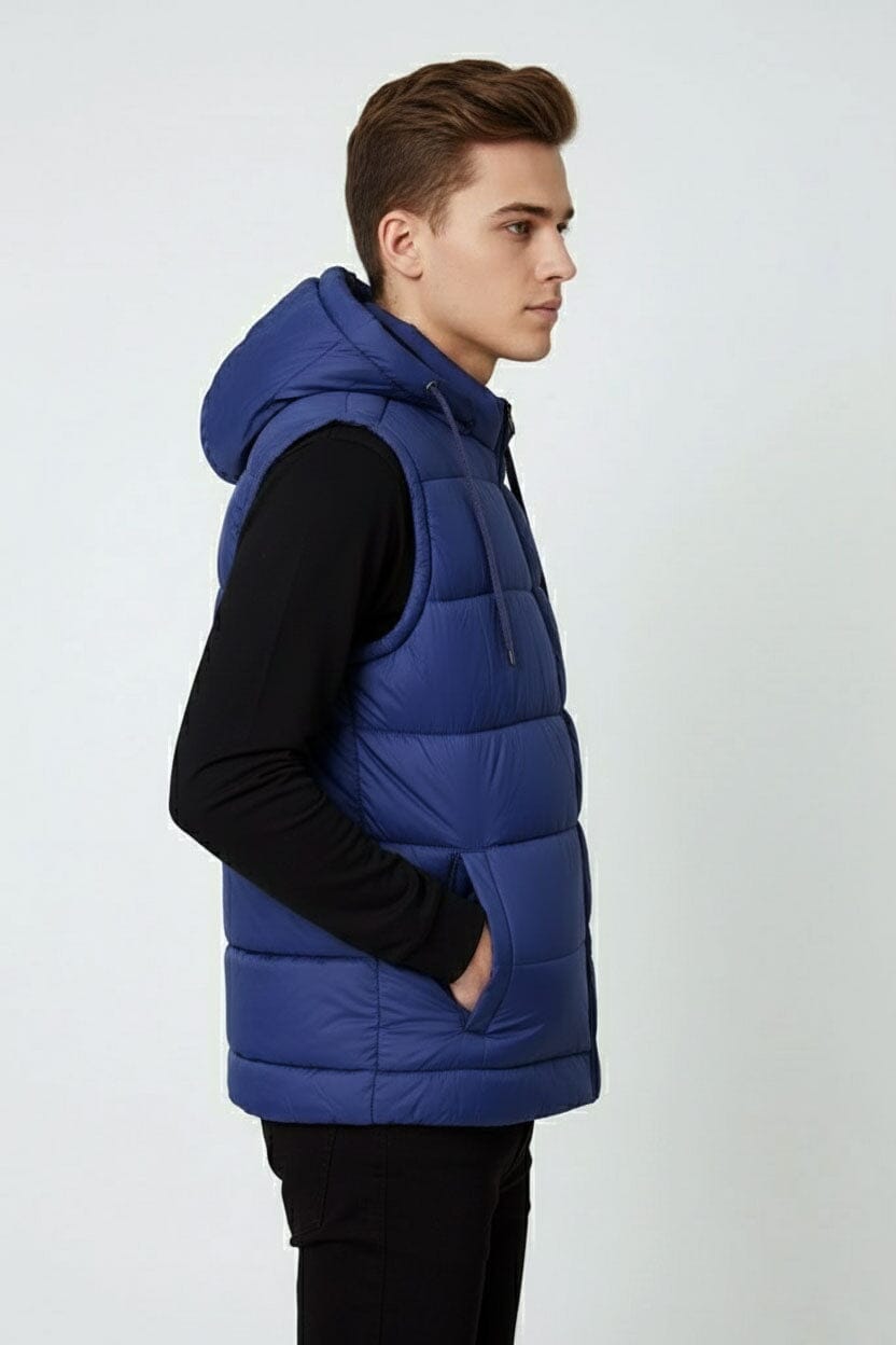 Men's Fashion Detachable Hood Puffer Gilet